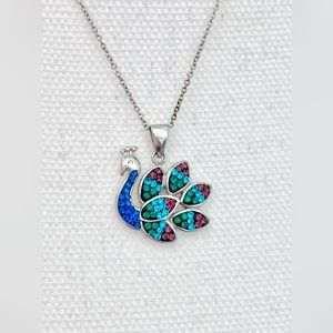 COPY 🎉Host Pick🎉 Gorgeous Silver tone Peacock Necklace 🦚 NWT